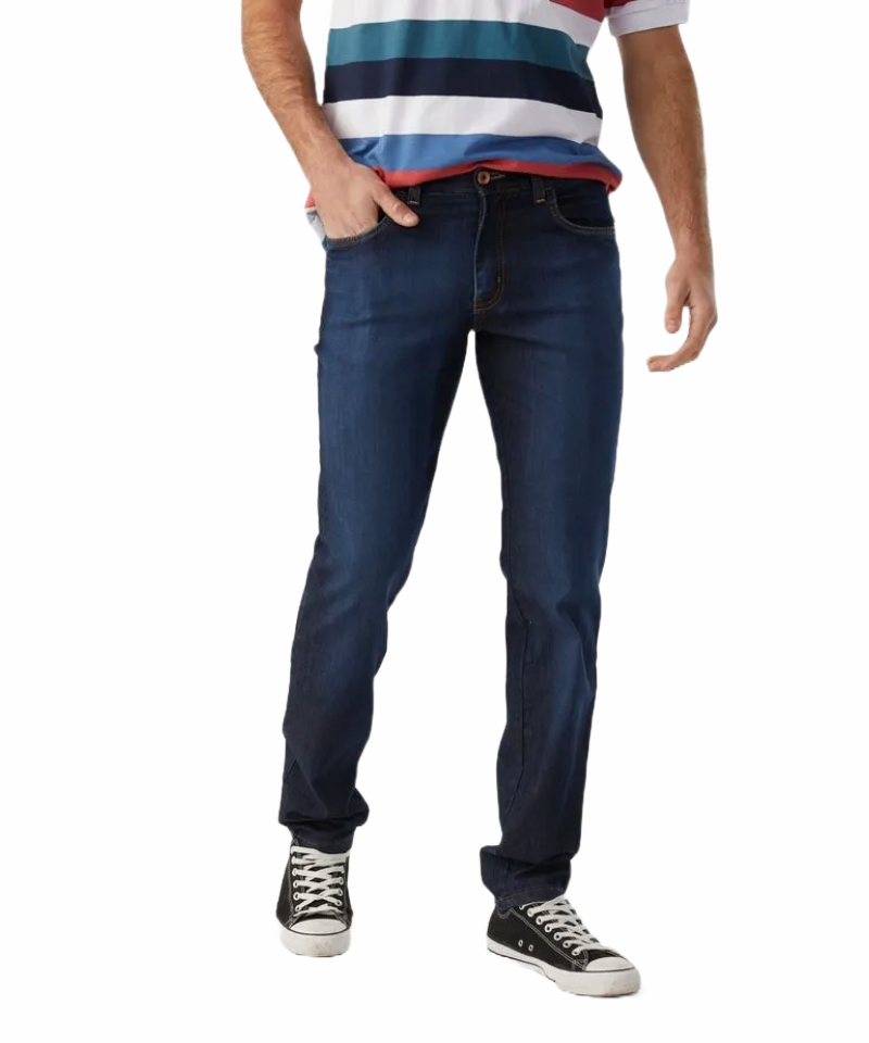 Pantalón Jean Gross Elastizado color Azul Marino Taverniti Envio